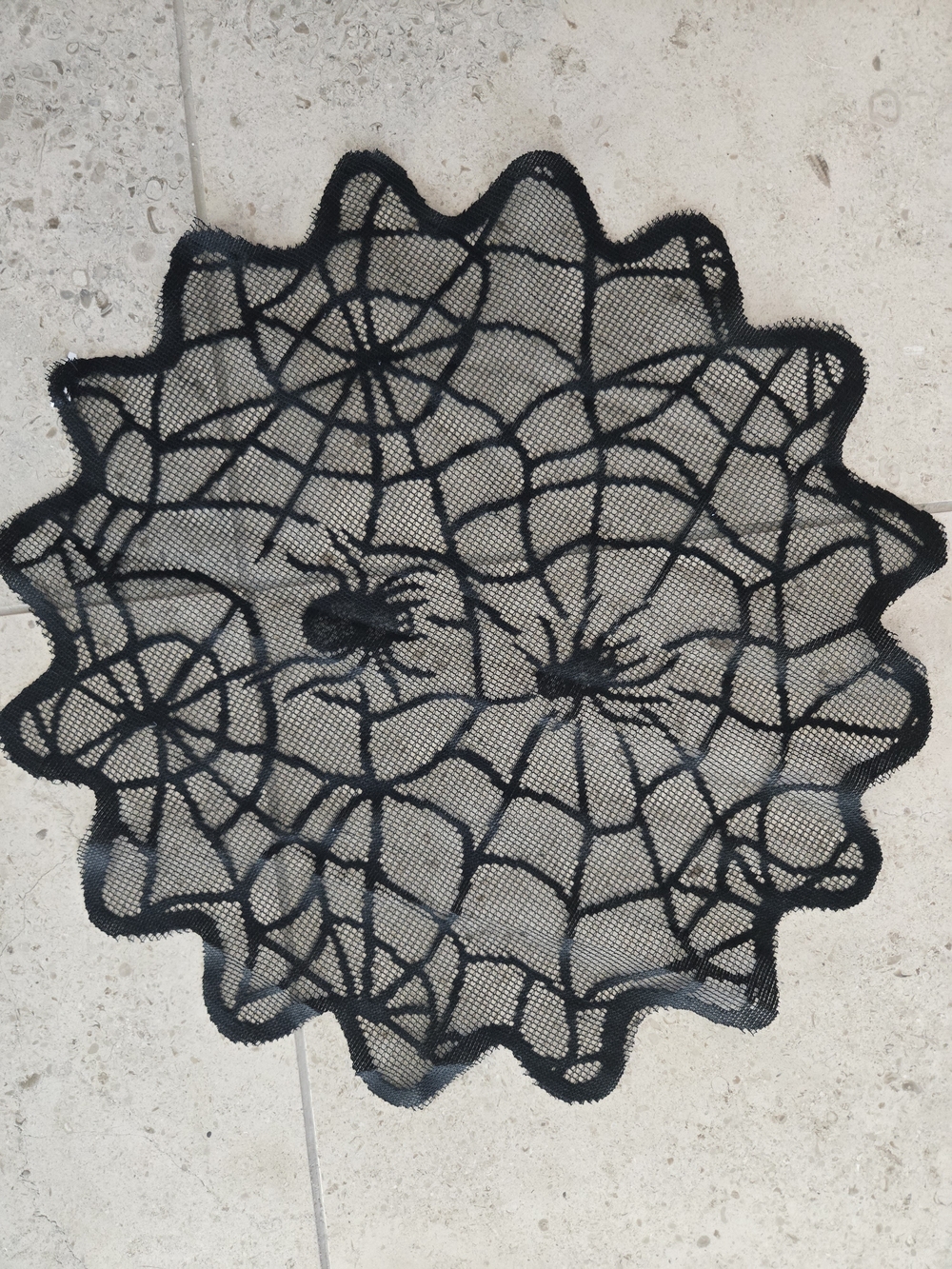 Halloween Black Spiderweb Lace Doilies - Decorative Accent...set Of 5